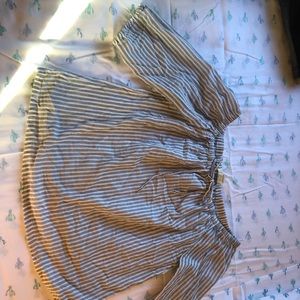 Pin Striped Off the Shoulder Blouse